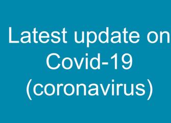 A caption that reads 'Latest update on Covid-19 (coronavirus)'