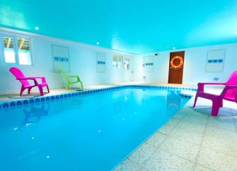 The Indoor Heated Pool at River View Cottage near Honiton, Devon