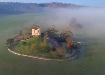 A Victorian castle-shaped folly in a remote rural location.