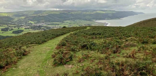 A far-reaching view of the West Somerset Coast from an Exmoor hilltop near Porlock.