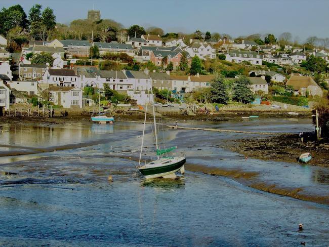 The pretty waterside village of Noss Mayo on the Yealm Estuary in South Devon.